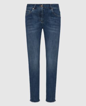 Jeans slim cinque tasche in cotone - Blu