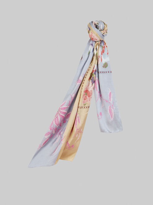 Sciarpa in seta jacquard con inserti in lurex - Multicolor