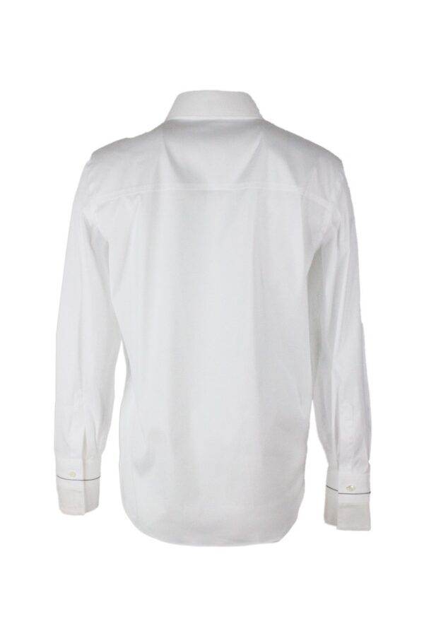Camicia in cotone con dettaglio monile - Bianco