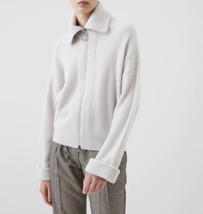 Cardigan in cashmere a costa inglese - Warm White