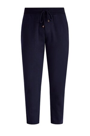 Pantaloni in cashmere con taglio dritto - Blu