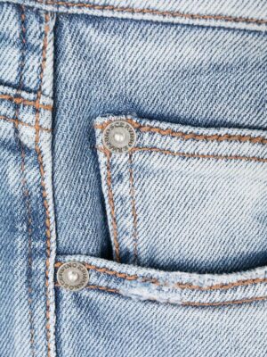 Jeans Con Ricami Ad Intaglio – Blu chiaro