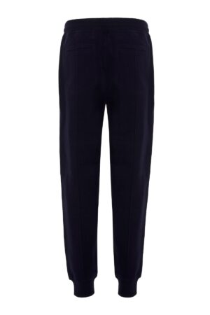 Pantalone sportivo in felpa di cotone con Crête e fondo elasticizzato – Cobalto