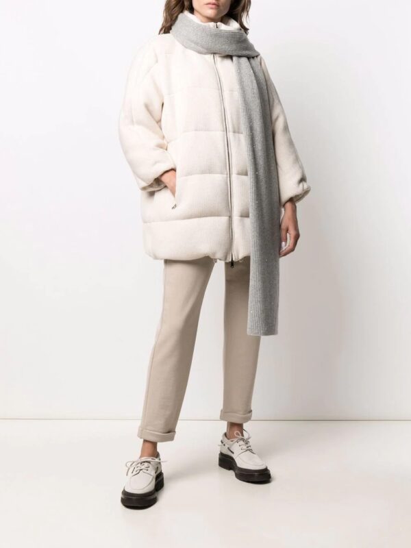 Sciarpa in cashmere e lana con paillettes – Silver