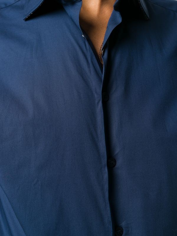 Camicia in cotone a maniche lunghe – Blu