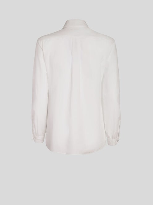 Camicia in cotone con ricami foliage – Bianco