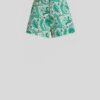 Shorts in denim Paisley floreali – Verde