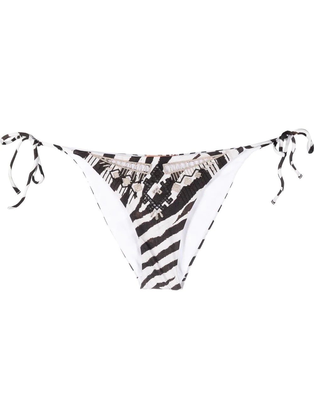 Slip bikini con stampa zebrata – Nero Bianco