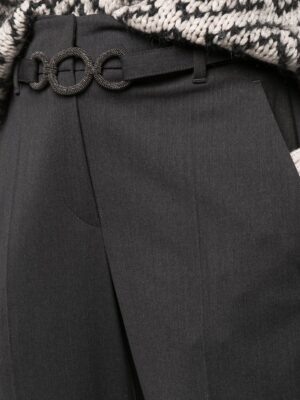 Pantalone sigaretta in gabardina couture di lana vergine – Antracite