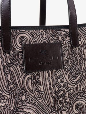 Shopping bag grande in tessuto Jacquard – Nero