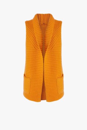 Gilet oversize in lana – Arancione
