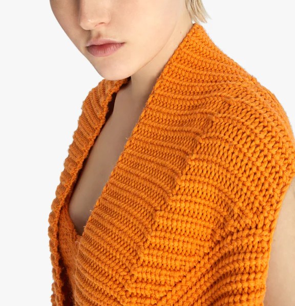 Gilet oversize in lana – Arancione