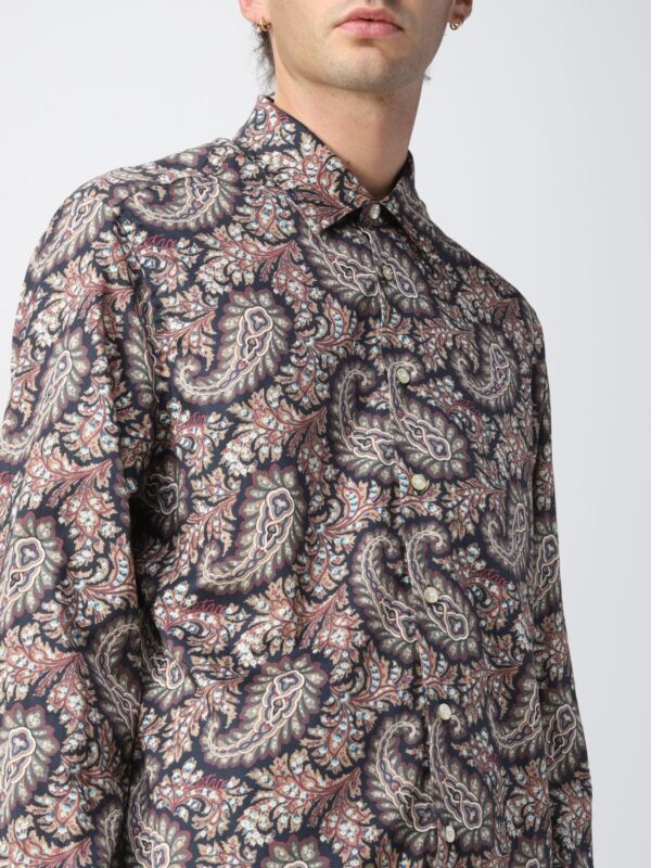 Camicia in cotone con stampa Paisley – Grigio