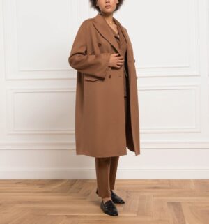 Cappotto lungo in lana vergine e cashmere – Bruciato